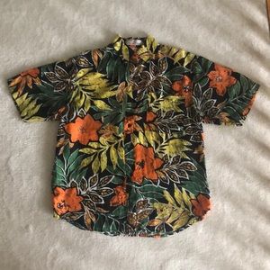Vintage 1980’s  100% silk short sleeve button down